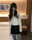 [Muffler + Knit SET] Suu Muffler Terry U-Neck Knit