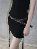 Back slit multi-shirring one-piece
