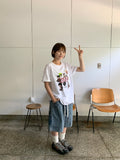 [unisex] Renhi Stripe Banding Denim Bermuda Pants
