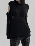 Mullet shoulderless knit