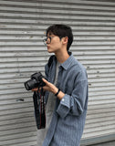 Ruff pattern striped shirt