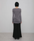 Asymmetrical Draped Long Dress