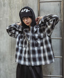 Philly loose fit checked hoodie jacket