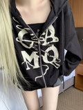 Trivin Lettering y2k Hood Zip-Up