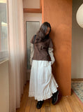 Newken Frill Banding Long Skirt