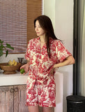 Myuteurin Toile Flower Pajama Set