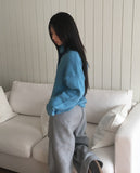 Cotic Bokashi Color Matching Half Snap Button Knit