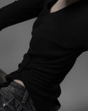 Flynn V-neck button knit