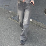 Tutu Gray Washing Denim Wide Pants