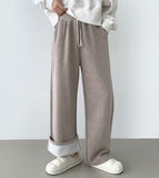 Melody thick brushed soft long wide training pants