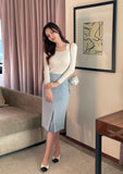 Collid Button H-Line Slit Skirt