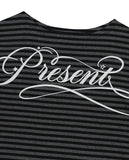 STRIPE PRESENT ONE SHOULDER LS TEE