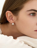 Plump Twist Silver (W) One-Touch Earrings S