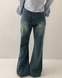Moi Vintage Washed Flare Denim Pants