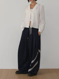 OPEN FRONT FRILL BLOUSE