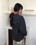 Big check collar overfit long-sleeved shirt