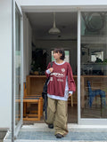 Juve Sporty Color Matching Printed Over Sweatshirt