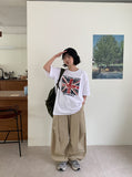 [unisex] Bitmottle Curved Banding Balloon Wide Pants