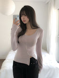 Hiko Unbalanced Button Zipper Long Sleeve