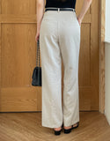 Hidel Linen Basic Pintuck Slacks