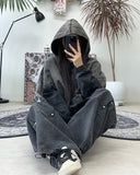 Hollen denim washed over hoodie