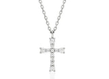 Essence Silver (W) Moissanite Ella Cross Necklace
