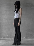 Striped bootcut pants