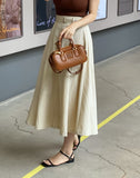 Kelly Flare Banding Long Skirt (Belt Set)