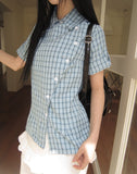 New Mal Check Short Sleeve Roll-up Shirt