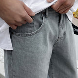 Grayish Blue Wide Denim Pants