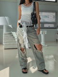 See-through drop frill sleeveless