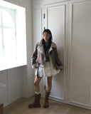 Syonti Overfit Belt Fleece Suede Mustang