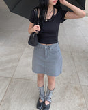 Chinu damage mini skirt