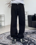 Eto Wide Black Cotton Pants