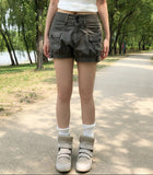 Hush Button Pocket Pumpkin Shorts