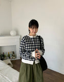 Coco Round Check Crop Cardigan
