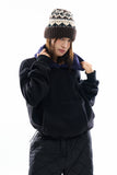 Bicolor fleece layered hoodie