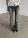 Sand Tin Washed Raw Bootcut Denim