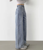 Banding Span Wide Denim Pants