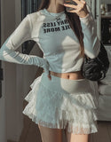 Lace Tiered Mini Skirt