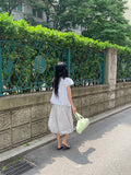 Honoka Pintuck Balloon Banding Midi Skirt