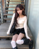 Stud Buckle Shirred Stiletto Long Boots