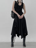 Melly Shirring Unbalance Skirt