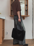 Undersnap wide denim pants