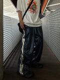 Metallic Side Zipper Pants