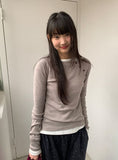 Kanit Diagonal Button Round Long Sleeve Tee