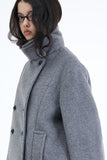 Riven high neck half coat