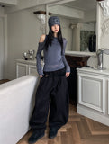 Vintz three-pin tuck balloon wide cotton pants