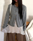 Dean Two Button Round Neck Wool Cardigan