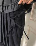 [Fake Layered] Skim Corduroy Banding Pleated Layered Wrap Skirt Pants